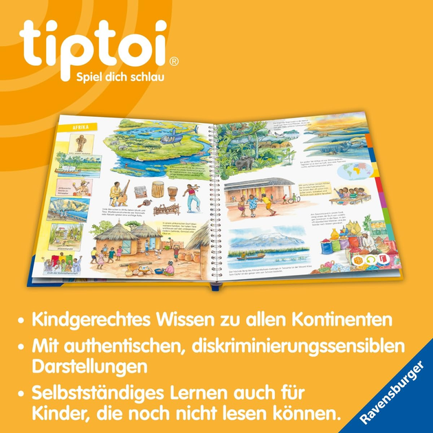Дитяча книжка Ravensburger Tiptoi Атлас світу (німецьке видання) (9783473492879) - зображення 4