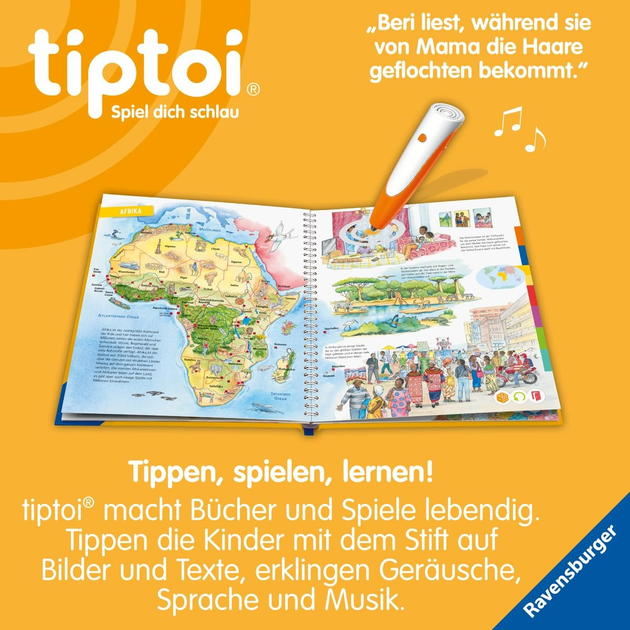 Дитяча книжка Ravensburger Tiptoi Атлас світу (німецьке видання) (9783473492879) - зображення 5
