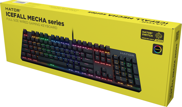 Клавіатура дротова HATOR Icefall Mecha Rainbow (HTK104UA) підсвітка, чорний 305076 - изображение 7