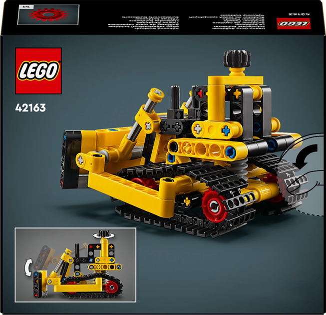 Zestaw klocków LEGO Technic Buldożer do ciężkich prac 195 elementów 4 szt (42163) - obraz 4