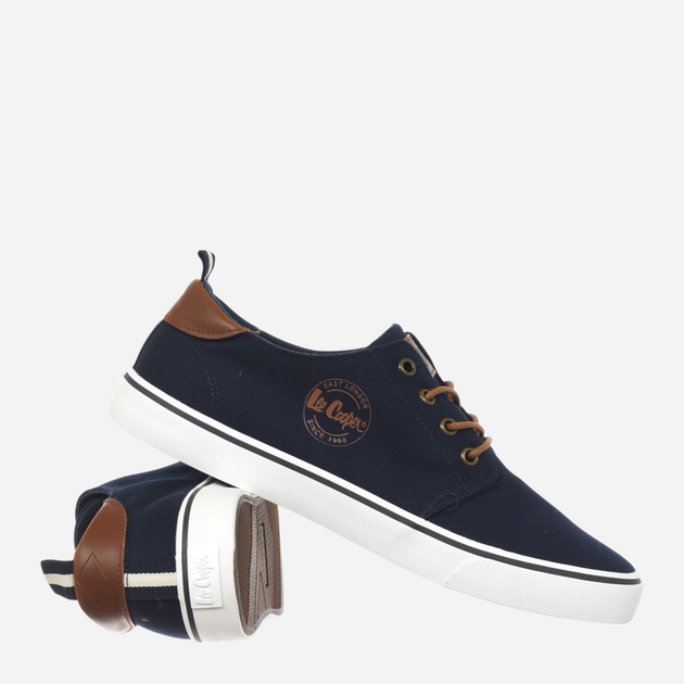 Tenisówki męskie materiałowe do kostki Lee Cooper LCW-25-02-3241M 40 26.5 cm Niebieskie - obraz 4
