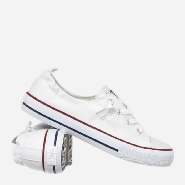Trampki damskie materiałowe do kostki Lee Cooper LCW-25-02-3296L 36 23.5 cm Białe - obraz 4