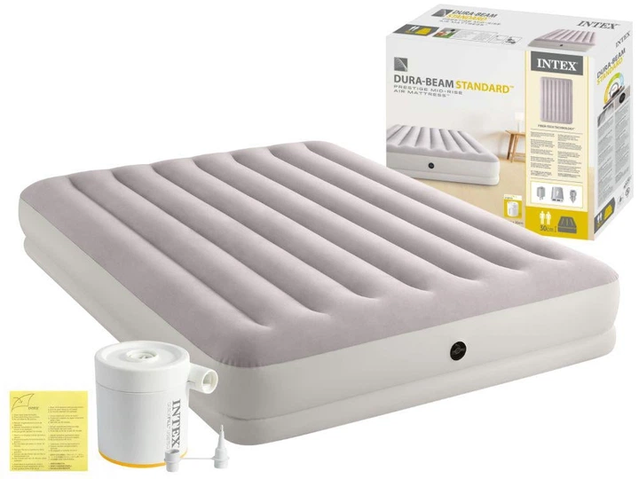 Двухместный надувной матрас Intex 152х203х30см + насос (64179) - изображение 6