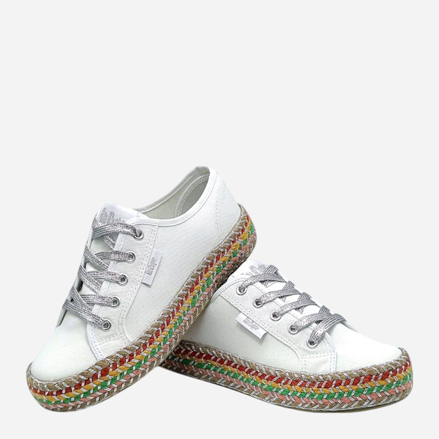 Trampki damskie materiałowe do kostki na grubej podeszwie Lee Cooper LCW-25-08-3650L 39 25.5 cm Białe - obraz 5