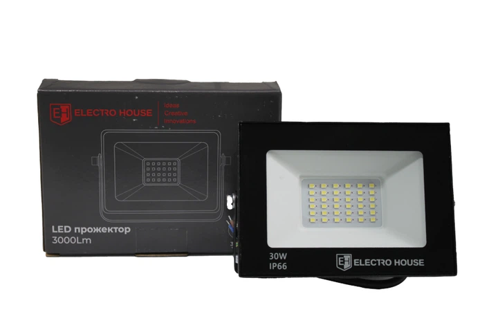 LED прожектор 3000 Лм 30Вт 6500К холодний білий SMD2835 - Фото 2 LED прожектор 3000 Лм 30Вт 6500К холодний білий SMD2835 - изображение 2