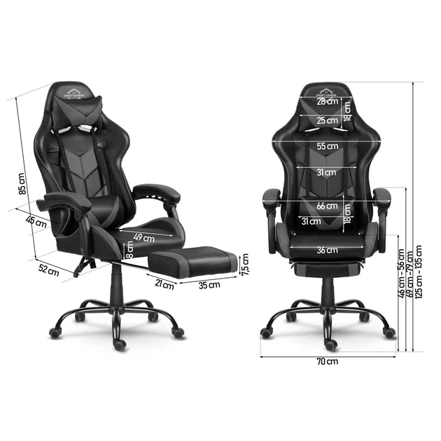 Fotel biurowy Sofotel 2460 Cerber Dla gracza i do pracy czarno - szary (5908220478768) - obraz 7