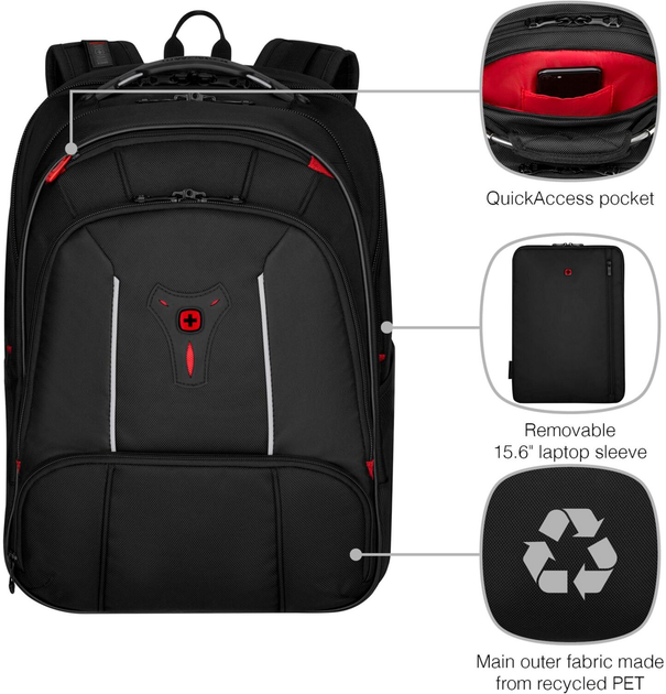 Рюкзак для ноутбука Wenger Carbon 15.6" Black (7611160255242) - зображення 10