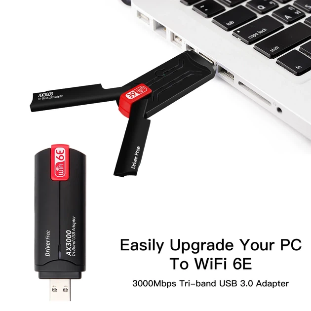 Трьохдіапазонний USB 3.0 Wi-Fi 6E 3000Mbps (AX) адаптер Fenvi 2.4G/5G/6Ghz (FU-AX3000) - зображення 2