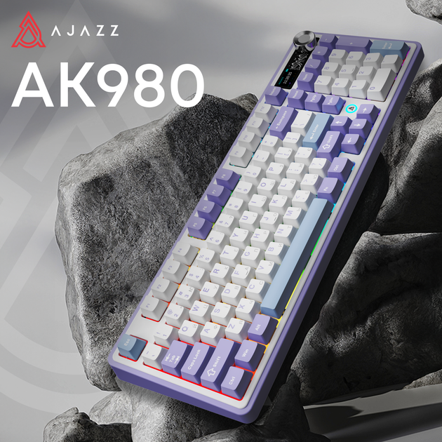 Клавиатура беспроводная Ajazz AK980 Clear Sky Switch Purple (AK980