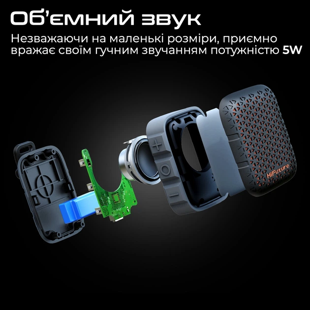 Акустична система HiFuture Pocket-S 5W White/Grey/Beige (pocket-s.whitegrey) ( White/Grey ) 33800 - зображення 3