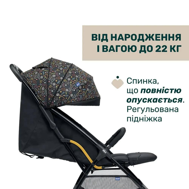 Коляска прогулянкова Chicco Glee, black 73 - изображение 4
