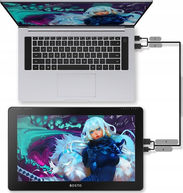 Tablet graficzny Bosto BT-16HDK Black (6972288300155) - obraz 5