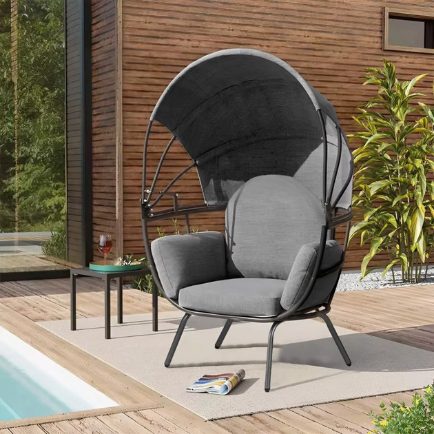 Niepotrzebne branie - Fotel ogrodowy kokon ze składanym daszkiem ModernHome by Multistore (5905817001187) - obraz 9