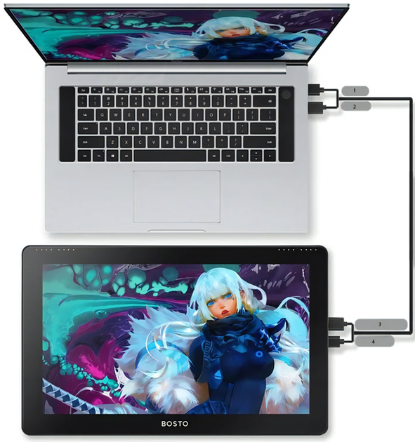 Tablet graficzny Bosto BT-16HDT Black (6972288300162) - obraz 4