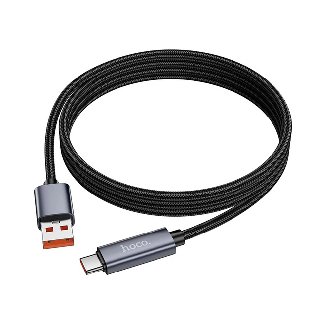 Кабель Hoco Type-C Favor 5A charging data cable with display X112 |1m, 5A| черный - Фото 6 Кабель Hoco Type-C Favor 5A charging data cable with display X112 |1m, 5A| черный - изображение 6