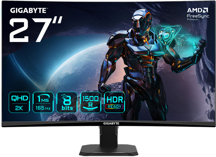 Монітор 27" Gigabyte GS27QC А (GS27QC) Black - зображення 1