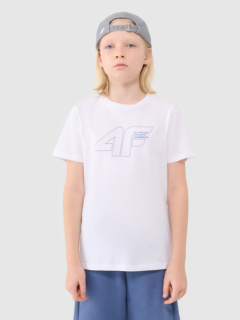 Детская футболка для мальчика 4F 4FJWSS25TTSHM2185-10S 134 см Белая (5905700430315) 