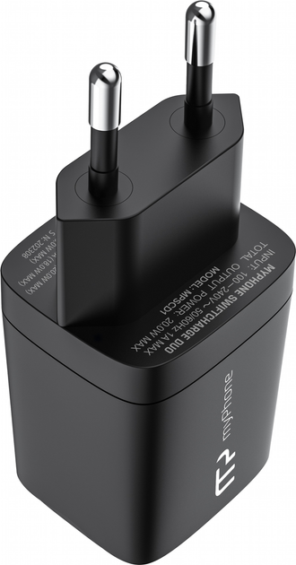 Ładowarka do telefonów myPhone SWIFTCHARGE DUO 20 W USB-A USB-C PD Black (AKC001235) - obraz 5