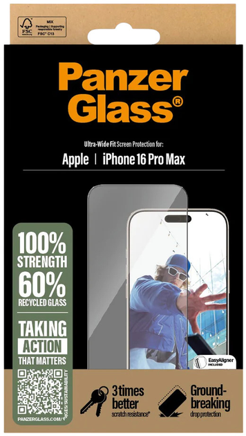 Szkło hartowane PanzerGlass Screen Protector Ultra-Wide Fit do Apple iPhone 16 Pro Max Black (5715685002403) - obraz 4
