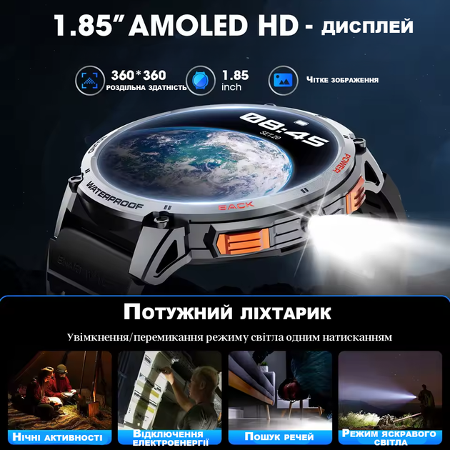 Мужские смарт-часы Karchilor 3Cloudge, звонки, водонепроницаемые, для мужчин, фитнес-браслет, iOS Android - изображение 2
