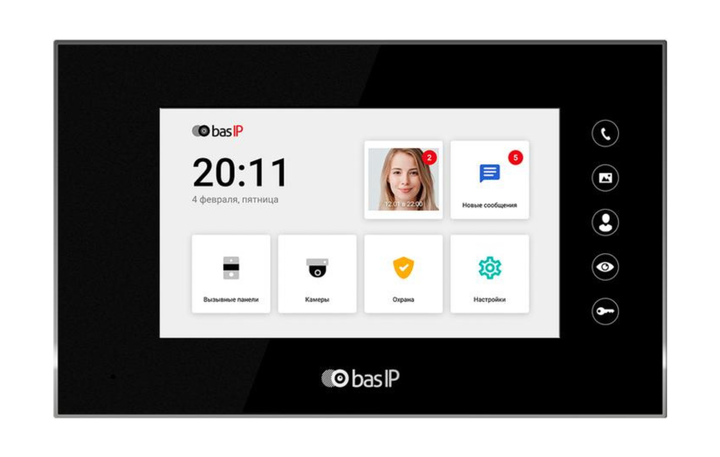 IP-відеодомофон BAS-IP AQ-07LA 7'' SIP PoE Android, Black - Фото 1 IP-відеодомофон BAS-IP AQ-07LA 7'' SIP PoE Android, Black - зображення 1