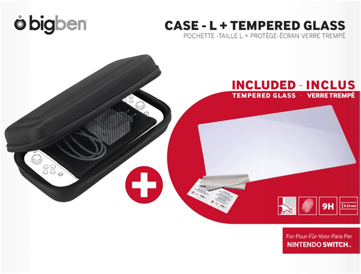 Etui Big Ben Nintendo Switch ze szkłem ochronnym Black (3499550365887) - obraz 3