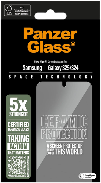 Szkło hartowane PanzerGlass Ceramic Screen Protector Ultra-Wide Fit do Samsung Galaxy S24/S25 (5715685017445) - obraz 4