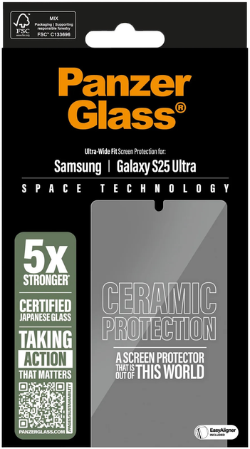 Szkło hartowane PanzerGlass Ceramic Screen Protector Ultra-Wide Fit do Samsung Galaxy S25 Ultra (5715685017452) - obraz 4