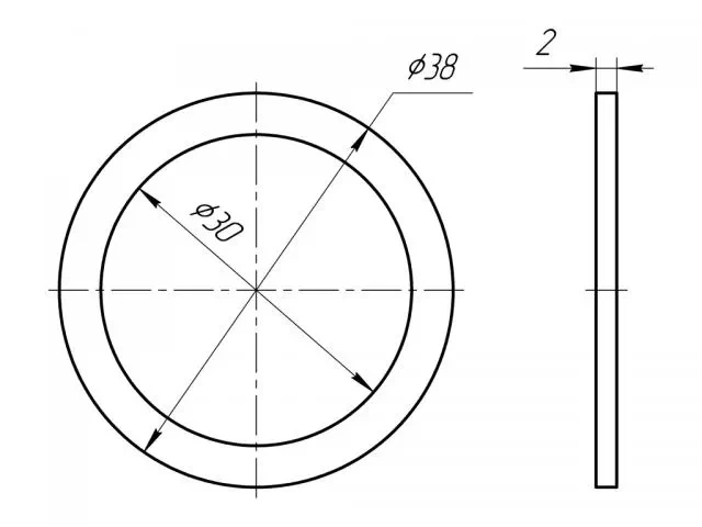 М022 Прокладка плоска 1 1/2 " {30} - изображение 2