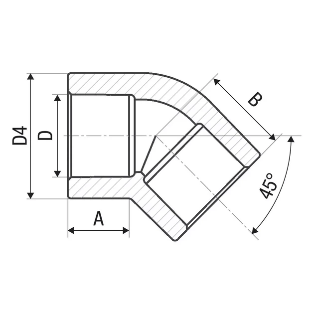 Кутник 45° PP-r ITAL 90 мм - изображение 2