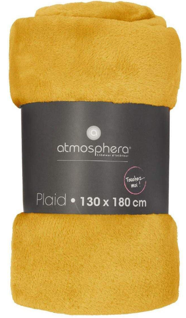 Koc Atmosphera Flanel Uni pluszowy żółty 130 x 180 cm (3560234533028) - obraz 3