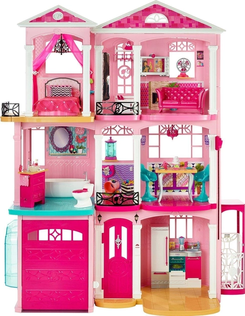 Дом мечты Barbie трехэтажный с лифтом и мебелью GNH53 розовый Барби от Mattell