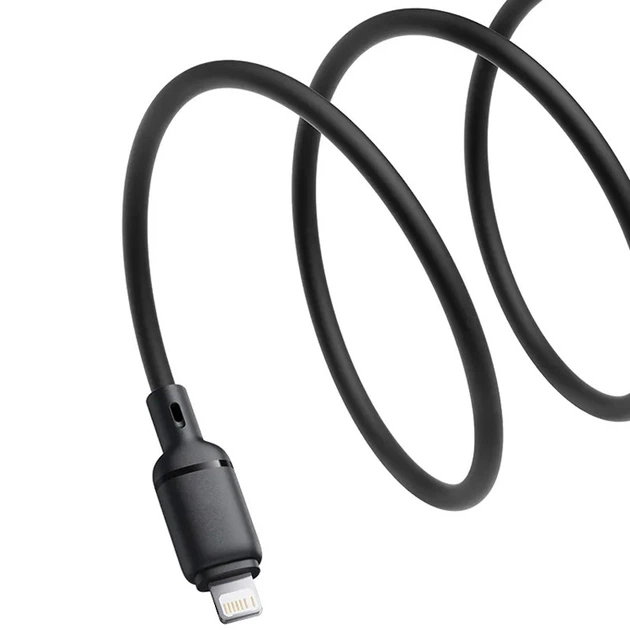 Дата кабель Baseus Silky Series OS Fast Charging USB to Lightning 2.4A (2m) (P1037770) Cluster Black - зображення 2