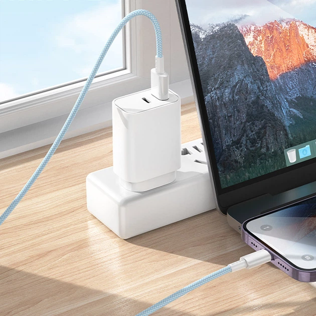 Дата кабель Borofone BX117 Source USB to Lightning 2.4A (1m) Blue - зображення 3