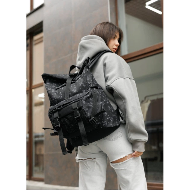 Велика жіноча поясна сумка бананка Sambag DynamicDart чорний принт - Фото 13 Велика жіноча поясна сумка бананка Sambag DynamicDart чорний принт - изображение 13