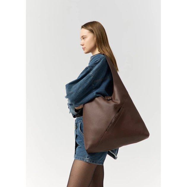 Жіноча сумка Sambag HOBO M шоколадна - изображение 2