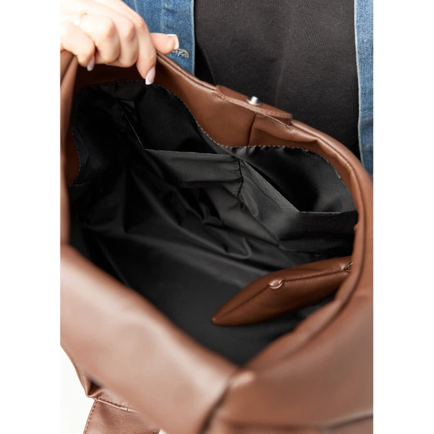 Жіноча сумка Sambag HOBO L шоколадна - Фото 10 Жіноча сумка Sambag HOBO L шоколадна - изображение 10