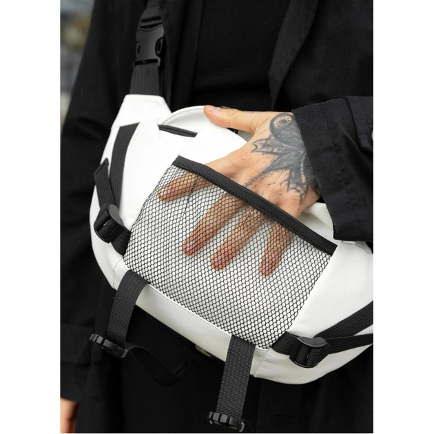 Велика чоловіча поясна сумка бананка Sambag DynamicDart біла - изображение 9