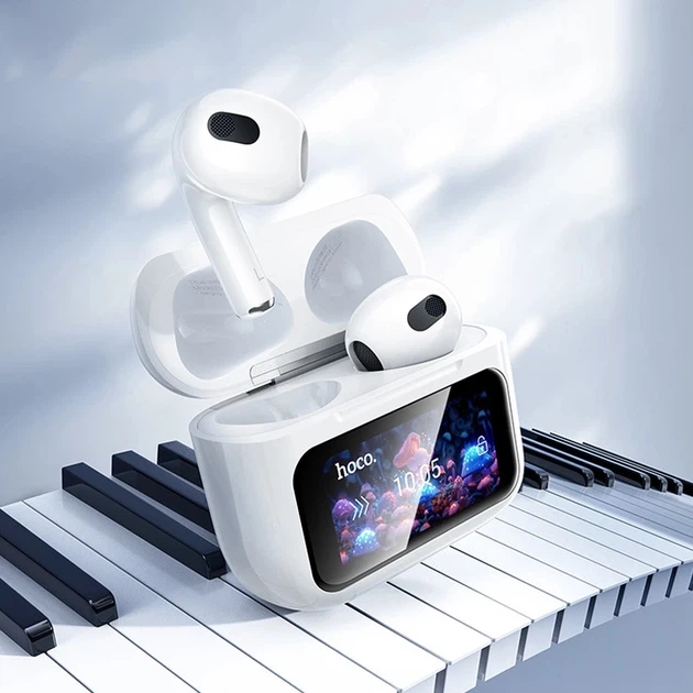 Беспроводные наушники HOCO EW81 Elegant true wireless touch screen BT headset, BT5.4, 30mAh, 300mAh, 4h, white - Фото 8 Беспроводные наушники HOCO EW81 Elegant true wireless touch screen BT headset, BT5.4, 30mAh, 300mAh, 4h, white - изображение 8