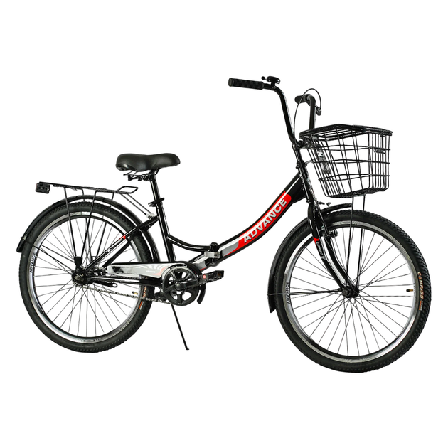 Велосипед складний Corso 24" Advance AD-244, одношвидкісний, складна сталева рама 14". Black (148348) - зображення 2