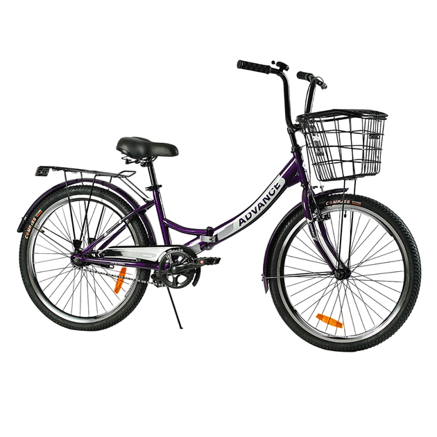 Велосипед складний Corso 24" Advance AD-241, одношвидкісний, складна сталева рама 14". Purple (148346) - Фото 2 Велосипед складний Corso 24" Advance AD-241, одношвидкісний, складна сталева рама 14". Purple (148346) - зображення 2