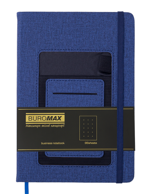 Блокнот деловой Buromax Comfort А5 96 листов в точку обложка из искусственной кожи синий (BM.295309-02) - Фото 1 Блокнот деловой Buromax Comfort А5 96 листов в точку обложка из искусственной кожи синий (BM.295309-02) - изображение 1
