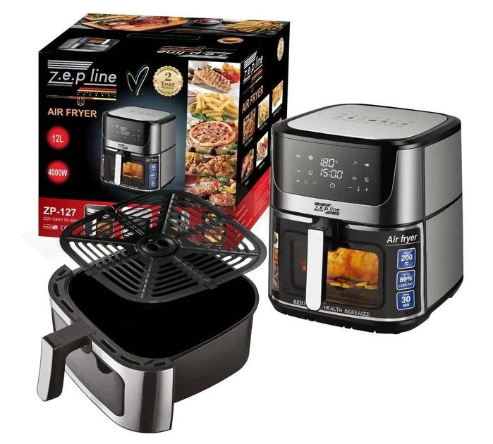 Многофункциональная фритюрница Zepline ZP-127, 12 л, 4000 Вт, LED, нержавеющая сталь, защита от перегрева - Фото 3 Многофункциональная фритюрница Zepline ZP-127, 12 л, 4000 Вт, LED, нержавеющая сталь, защита от перегрева - изображение 3
