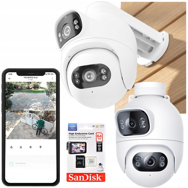 Kamera IMILAB EC6 Dual 2K+2K Outdoor Security Camera White (6971085313399) - obraz 3