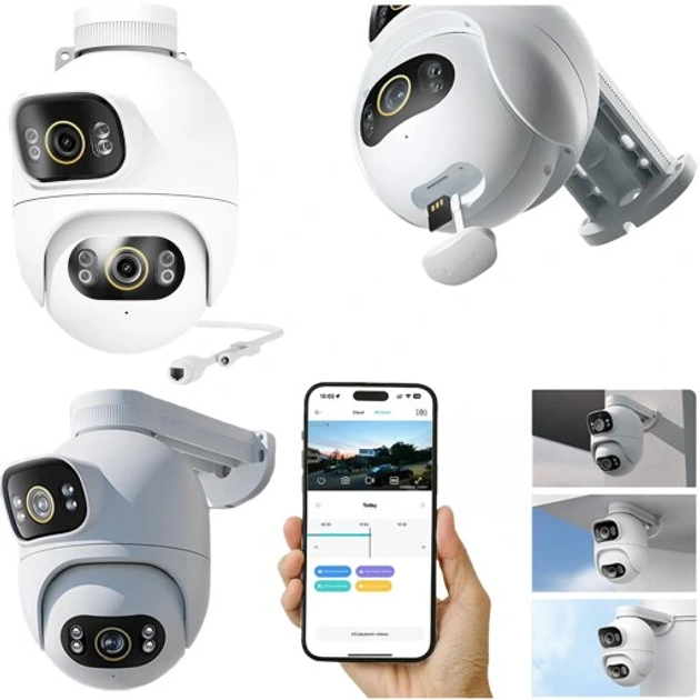 Kamera IMILAB EC6 Dual 2K+2K Outdoor Security Camera White (6971085313399) - obraz 4