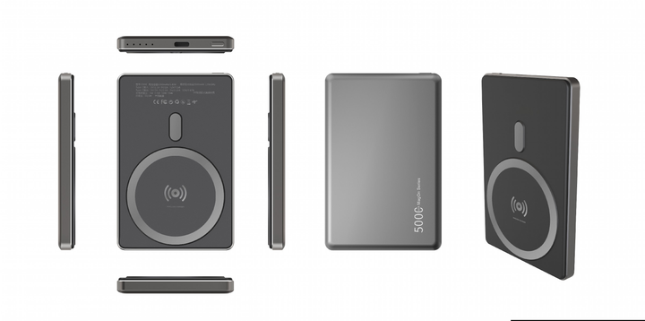 Powerbank Winner Group MagSafe 5000 mAh PD 20W Black (8591194124099) - obraz 3