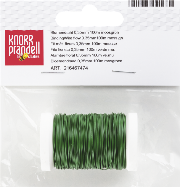 Флористическая проволока 0,35 мм 100 м Knorr Prandell зеленый мох - изображение 2