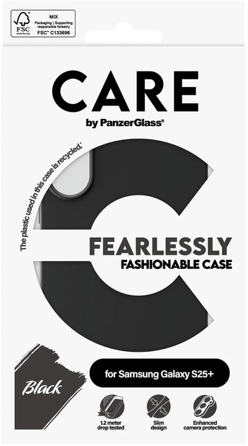 Etui CARE by PanzerGlass Fashionable Case do Samsung Galaxy S25 Plus Black (5715685016240) - obraz 4