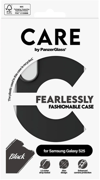 Etui CARE by PanzerGlass Fashionable Case do Samsung Galaxy S25 Black (5715685016271) - obraz 4