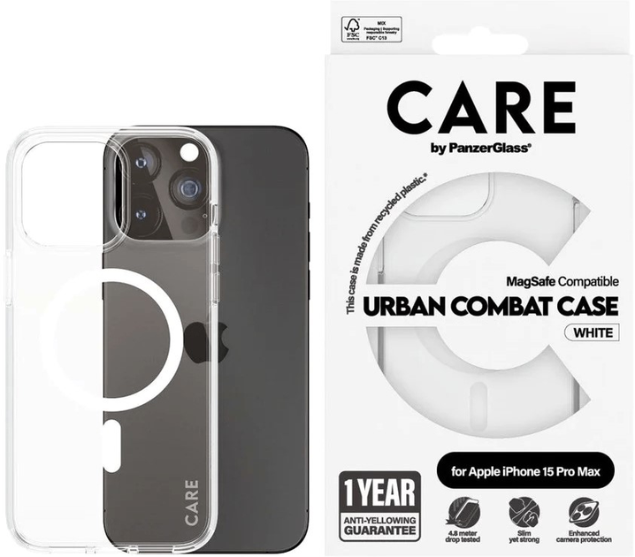 Etui CARE by PanzerGlass Flagship Case Urban Combat with MagSafe do Apple iPhone 15 Pro Max Transparent (5715685005558) - obraz 3
